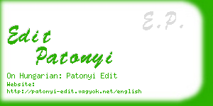 edit patonyi business card